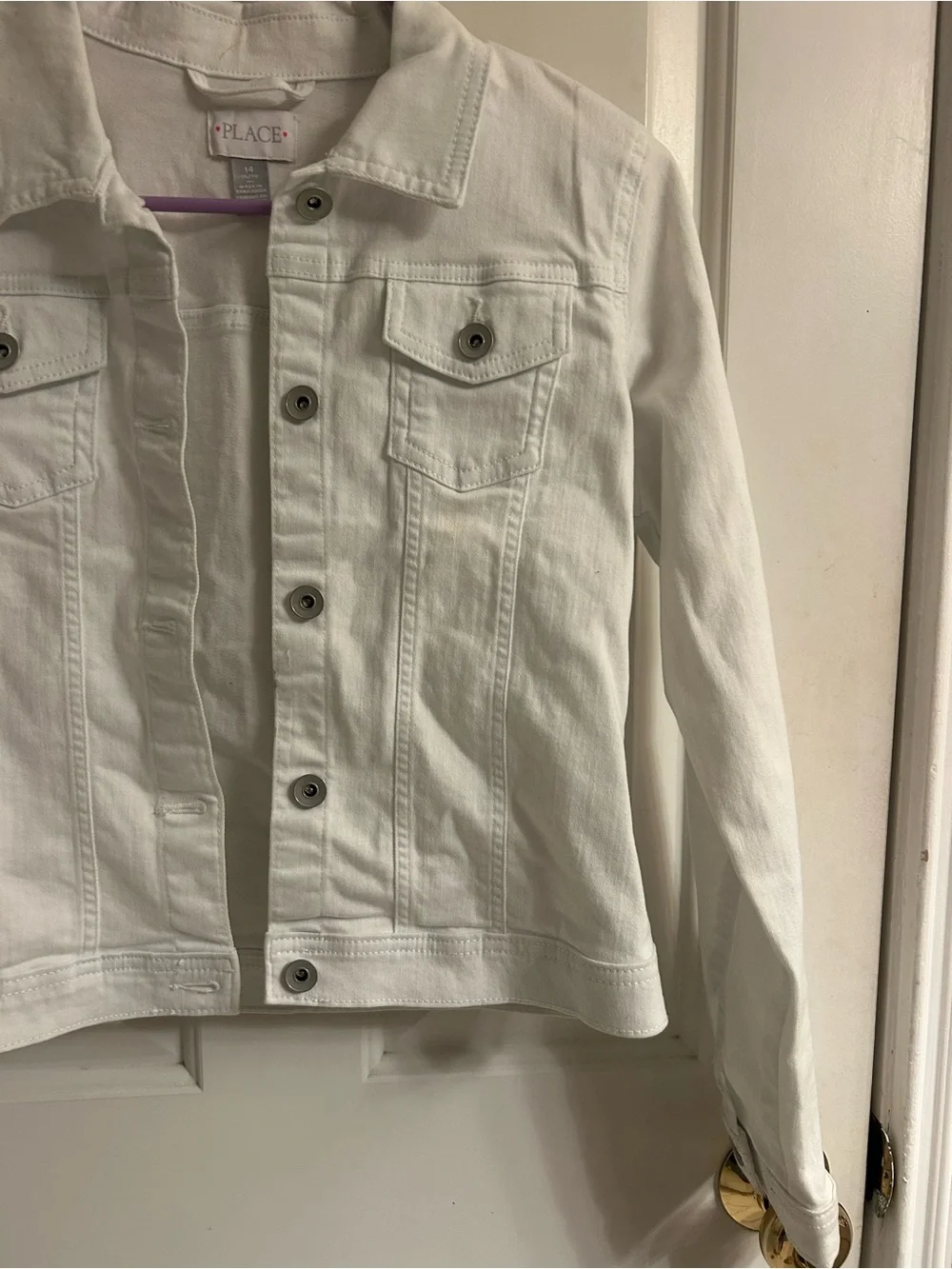 Girls Children's Place White Denim Jean Jacket
